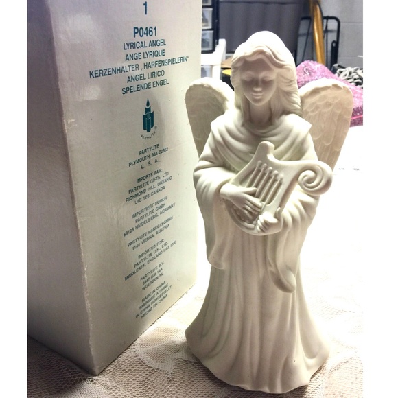 3/$40 Vtg NIB~PARTYLITE "Lyrical Angel" Bisque Porcelain Taper Candle Holder - Picture 1 of 8